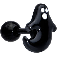Load image into Gallery viewer, 16G 1/4 Black Howling Ghost Halloween Cartilage Tragus Earring