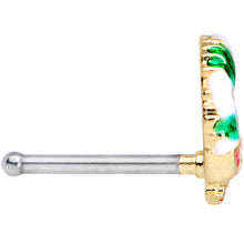 Load image into Gallery viewer, 20G 1/4 Holiday Wreath Christmas Nose Bone
