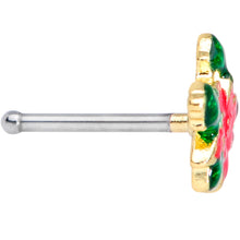 Load image into Gallery viewer, 20G 1/4 Holiday Poinsettia Christmas Nose Bone