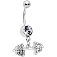 将图片加载到图库查看器,Clear Gem Weightlifting Barbell Dangle Belly Ring