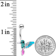 将图片加载到图库查看器,Clear Green Gem Summer Hummingbird Belly Ring