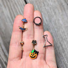 Load image into Gallery viewer, 16G 5/16 Red Gem Gold Tone Nautical Crab Curved Eyebrow Ring