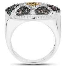 将图片加载到图库查看器,0.61 Carat Genuine Multi Diamond .925 Sterling Silver Ring
