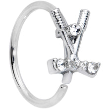 将图片加载到图库查看器,20G 5/16 Clear CZ Gem Crossed Golf Clubs Nose Hoop