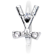 将图片加载到图库查看器,20G 5/16 Clear CZ Gem Crossed Golf Clubs Nose Hoop