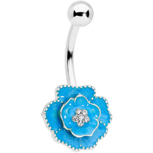 将图片加载到图库查看器,Clear Gem Aqua Rose Reversible Belly Ring