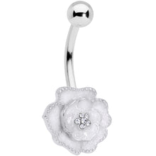 将图片加载到图库查看器,Clear Gem White Rose Reversible Belly Ring