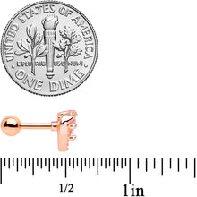 将图片加载到图库查看器,16G 1/4 Clear CZ Gem Rose Gold Tone Valentine Cartilage Tragus