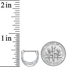 Load image into Gallery viewer, 16G 3/8 Clear Gem Bands Open Loops Septum Clicker