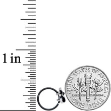 Load image into Gallery viewer, 20G 1/4 Black Gem Black Grim Reaper Halloween Nose Hoop