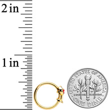 Load image into Gallery viewer, 16G 3/8 Red Gem Gold Tone Wine Glass Hinged Septum Clicker