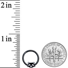 将图片加载到图库查看器,16G 3/8 Black Cat Halloween Hinged Septum Clicker