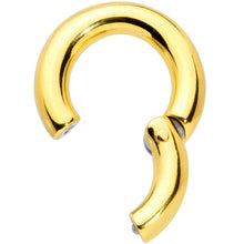 将图片加载到图库查看器,6G 1/2 Gold Tone PVD Steel Hinged Segment Ring