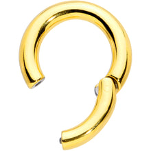 将图片加载到图库查看器,6G 9/16 Gold Tone PVD Steel Hinged Segment Ring