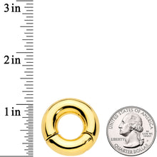 将图片加载到图库查看器,0G 1/2 Gold Tone PVD Steel Hinged Segment Ring