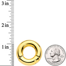Load image into Gallery viewer, 0G 9/16 Gold Tone PVD Steel Hinged Segment Ring