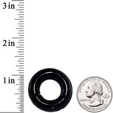 将图片加载到图库查看器,0G 9/16 Black PVD Steel Hinged Segment Ring