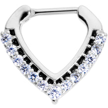 Load image into Gallery viewer, 16G 5/16 Clear CZ Gem Chevron Septum Clicker
