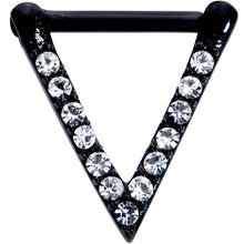 将图片加载到图库查看器,16G 5/16 Clear CZ Gem Black Sleek Triangle Septum Clicker