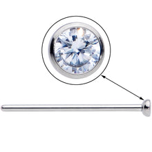 将图片加载到图库查看器,18G 3/4 Clear CZ Gem Grade 23 Titanium Fishtail Nose Ring 3mm