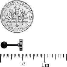 Load image into Gallery viewer, 16G 1/4 Black Mouse Cartilage Tragus Earring