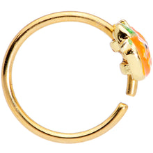 Load image into Gallery viewer, 20G 5/16 Gold Tone Pumpkin Halloween Nose Hoop