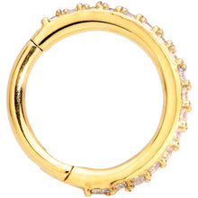 将图片加载到图库查看器,16G 5/16 Clear CZ Gem Gold Tone Hinged Segment Ring