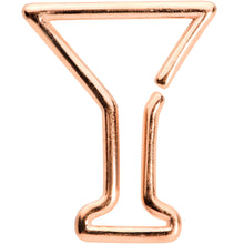 Load image into Gallery viewer, 16G 5/16 Rose Gold Tone Bottoms Up Wine Glass Closure Ring