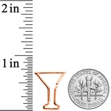 Load image into Gallery viewer, 16G 5/16 Rose Gold Tone Bottoms Up Wine Glass Closure Ring