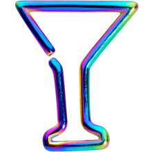 Load image into Gallery viewer, 16G 5/16 Rainbow Plated Bottoms Up Wine Glass Closure Ring