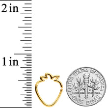 Load image into Gallery viewer, 16G 5/16 Gold Tone Fruit Strawberry Closure Ring