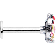 Load image into Gallery viewer, 16G 5/16 Red Yellow Gem Art Deco Butterfly Labret Monroe Tragus