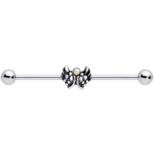 Load image into Gallery viewer, 14G Aurora Gem Angel Wings Christmas Industrial Barbell 38mm