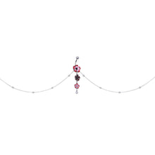 将图片加载到图库查看器,Clear Pink Gem Pink Tropical Flower Dangle Belly Ring Belly Chain