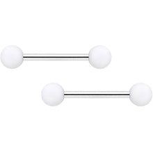 Load image into Gallery viewer, 14G 9/16 Tan White Matte Barbell Nipple Ring Set of 4