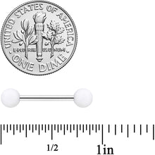 将图片加载到图库查看器,14G 9/16 White Matte Barbell Nipple Ring Set