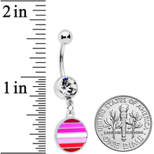 将图片加载到图库查看器,Clear Gem Lesbian Pride Flag Disc Dangle Belly Ring
