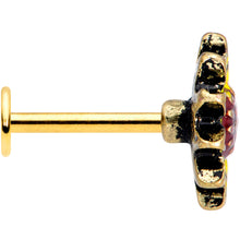 Load image into Gallery viewer, 16G 5/16 Gold Tone Sunny Sunflower Labret Monroe Tragus