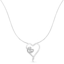 Load image into Gallery viewer, .925 Sterling Silver 1/10 cttw Diamond Heart Pendant Necklace (H-I, I1-I2)