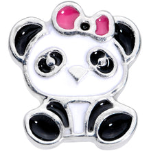 Load image into Gallery viewer, 16G 1/4 Black White Panda Bear Cartilage Tragus Earring