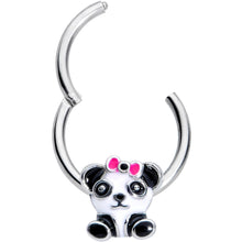 将图片加载到图库查看器,16G 3/8 Black White Precious Panda Hinged Segment Ring