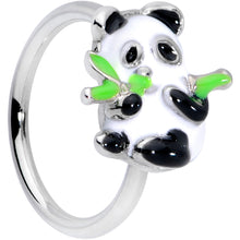 Load image into Gallery viewer, 18G 3/8 Black White Hungry Panda Nose Hoop