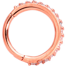 将图片加载到图库查看器,16G 5/16 Clear CZ Gem Rose Gold Tone Hinged Segment Ring