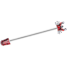 将图片加载到图库查看器,14G Stainless Steel Red Nautical Lobster Industrial Barbell 38mm
