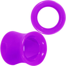 Load image into Gallery viewer, Purple Acrylic UV Saddle Tunnel Plug Set 12mm to 26mm