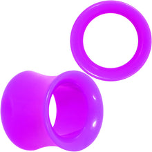 Load image into Gallery viewer, Purple Acrylic UV Saddle Tunnel Plug Set 12mm to 26mm