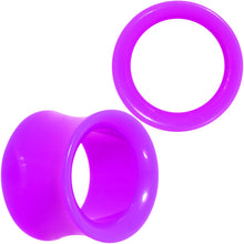 Load image into Gallery viewer, Purple Acrylic UV Saddle Tunnel Plug Set 12mm to 26mm