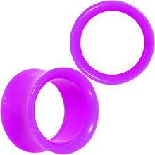 Load image into Gallery viewer, Purple Acrylic UV Saddle Tunnel Plug Set 12mm to 26mm