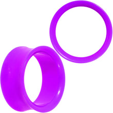 Load image into Gallery viewer, Purple Acrylic UV Saddle Tunnel Plug Set 12mm to 26mm