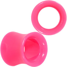 Load image into Gallery viewer, Pink Acrylic UV Saddle Tunnel Plug Set 12mm to 26mm